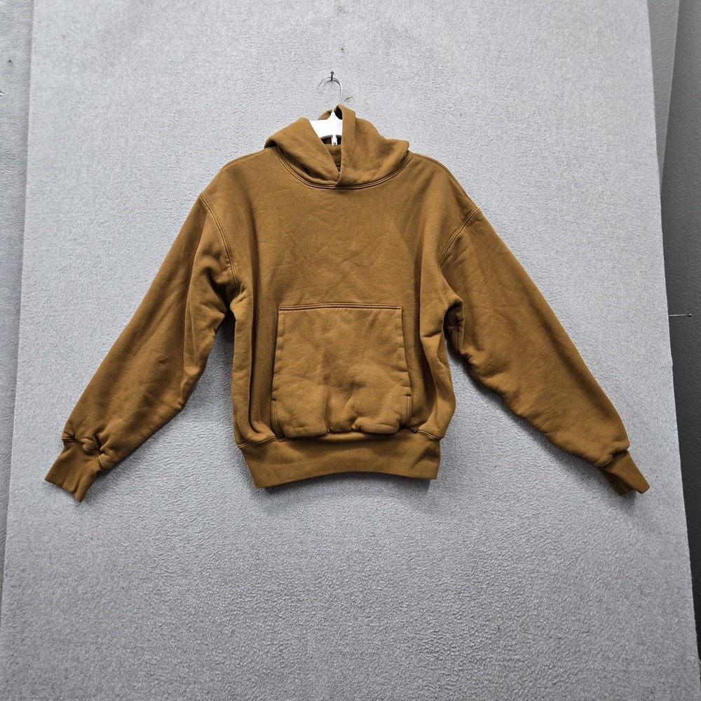 Gap x Yeezy Men Hoodie S Brown Heavyweight Pocket Pullover Minimalist Streetwear
